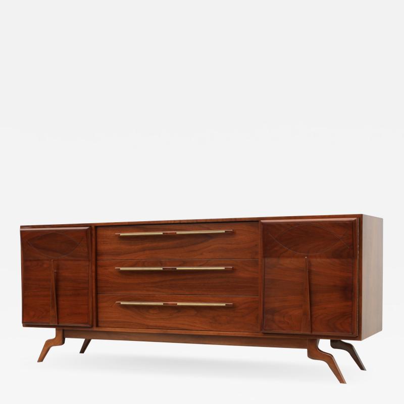 Vladimir Kagan 1960s Modernist Sculptural Walnut Dresser Credenza