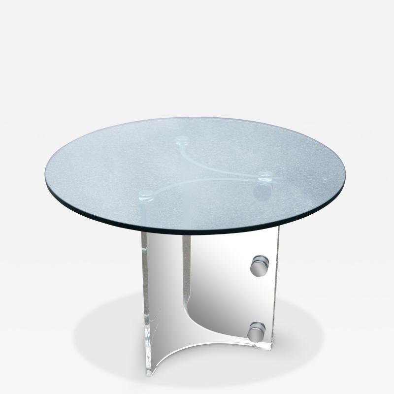 Vladimir Kagan Glass and Lucite Table by Vladimir Kagan