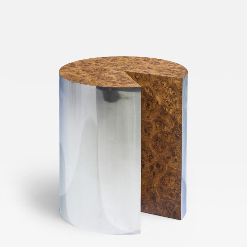 Vladimir Kagan Leon Rosen for Pace Style Mid Century Pac Man Chrome Drum Table