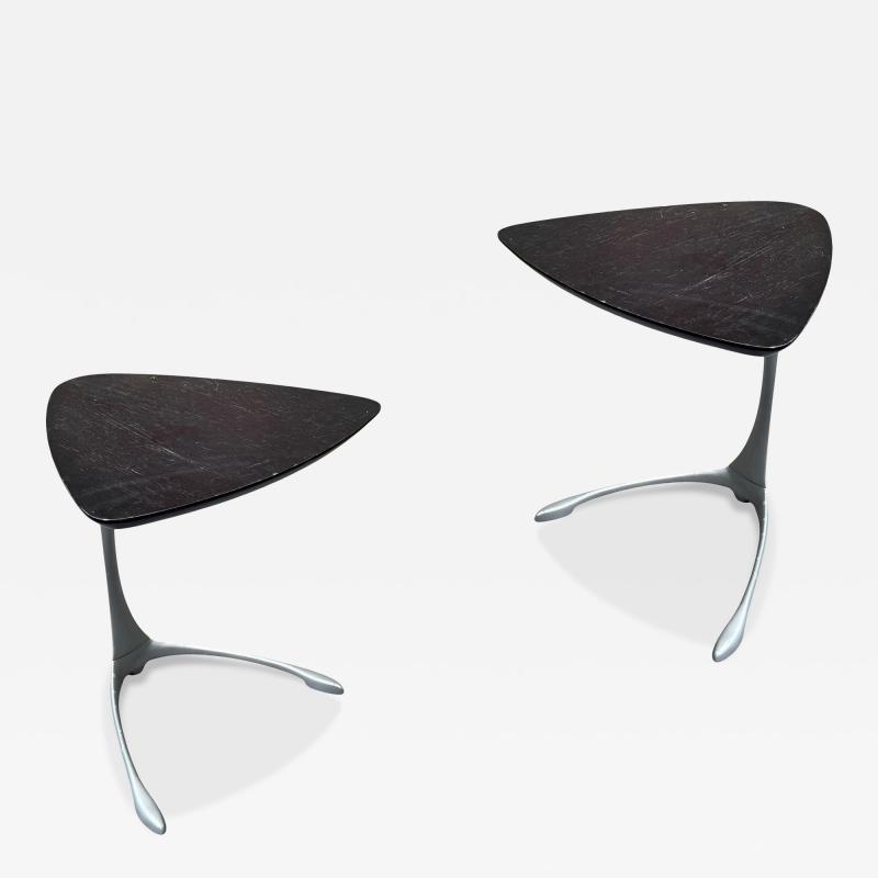 Vladimir Kagan MODERNIST ALUMINUM UNICORN SIDE TABLES IN THE MANNER OF VLADIMIR KAGAN