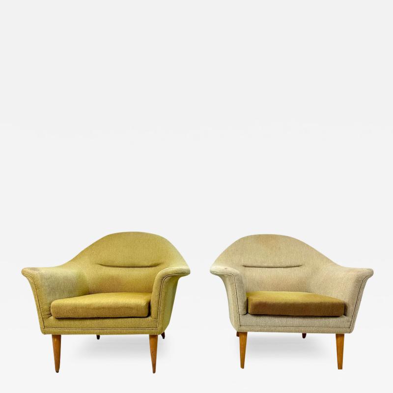 Vladimir Kagan Sculptural 1950s Lounge Chairs by Broderna Andersson