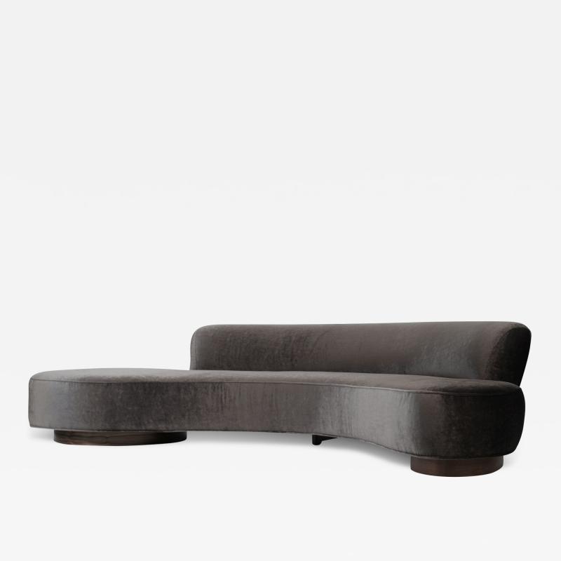 Vladimir Kagan Serpentine Sofa by Vladimir Kagan in Mohair Model 150BS 2000s