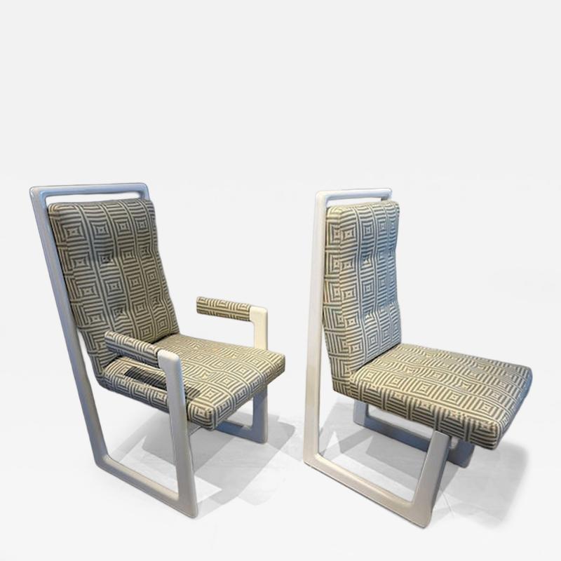Vladimir Kagan Set of 10 American Modern White Lacquer Nobadeer Chairs Vladimir Kagan 1960