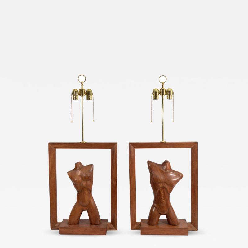 Vladimir Kagan Stunning Pair of Vladimir Kagan Modernistic Female Male Torso Lamps