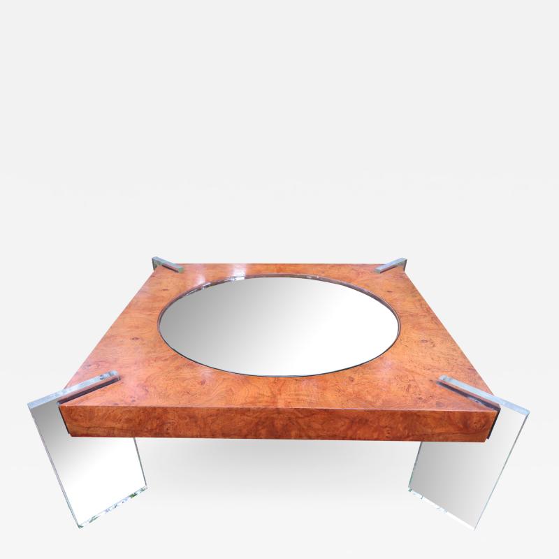 Vladimir Kagan Stunning Vladimir Kagan Lucite and Burl Walnut Coffee Table Mid Century