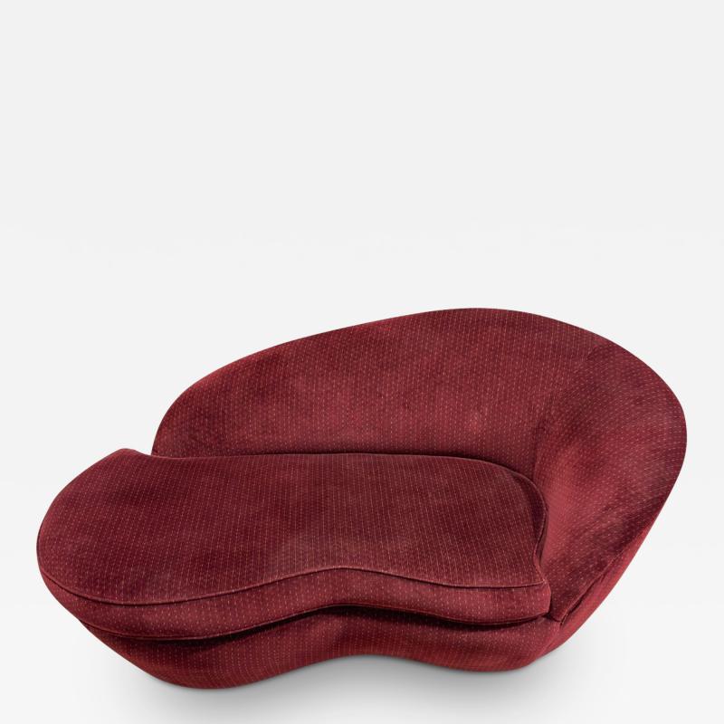 Vladimir Kagan Style Curved Sofa Chaise Lounge 1960