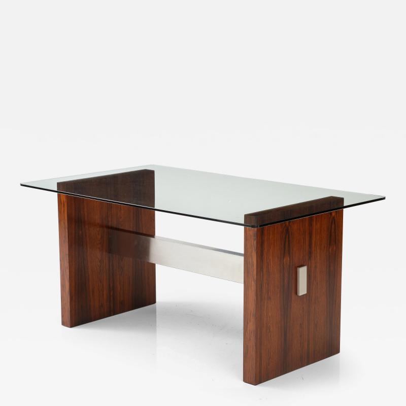 Vladimir Kagan Vladimir Kagan Brazilian Rosewood And Aluminum Desk Dining Table