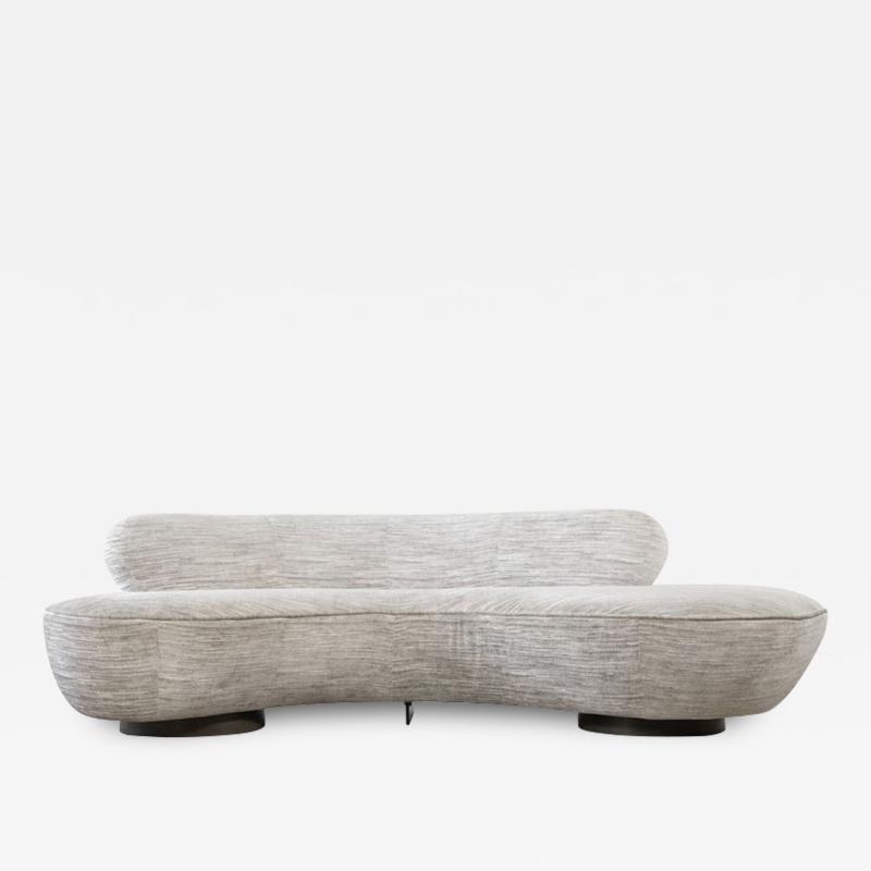 Vladimir Kagan Vladimir Kagan Cloud Sofa for Directional with Stained Oak Pedestal Bases