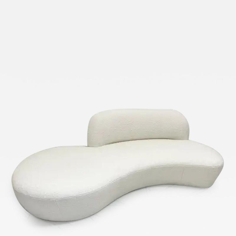 Vladimir Kagan Vladimir Kagan Curved Zoe Sofa in White Boucle for American Leather Signed