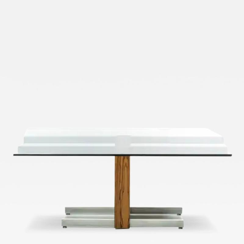 Vladimir Kagan Vladimir Kagan Handmade Expandable Dining Table of Bleached Rosewood Aluminum