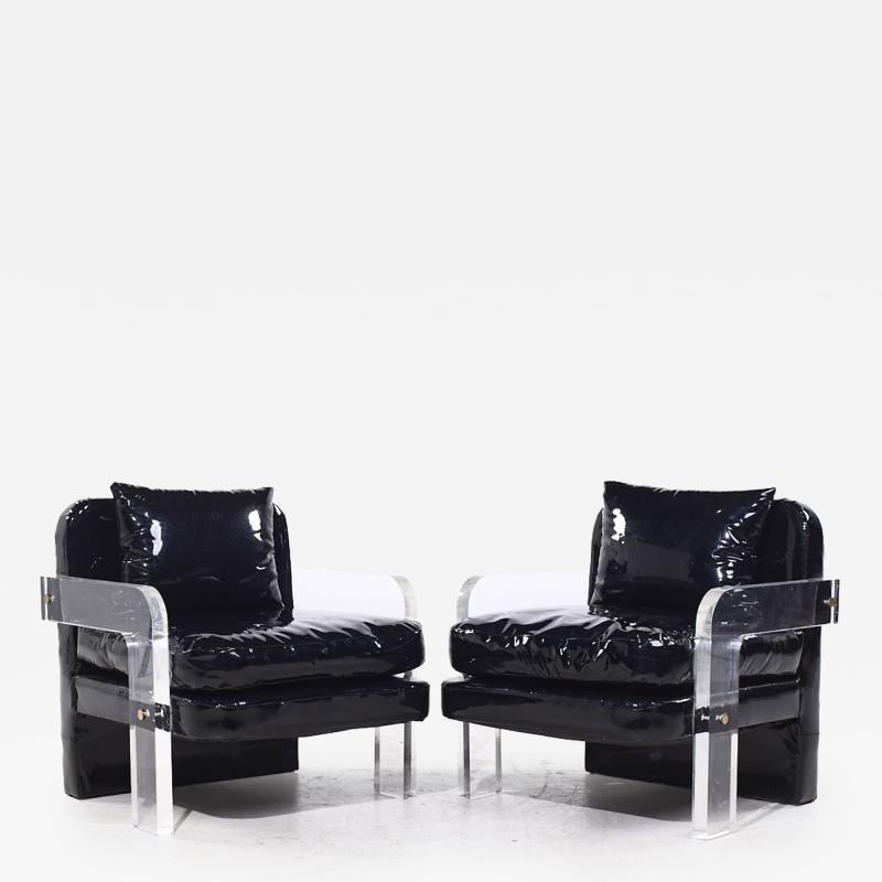 Vladimir Kagan Vladimir Kagan Mid Century Lucite Lounge Chairs Pair