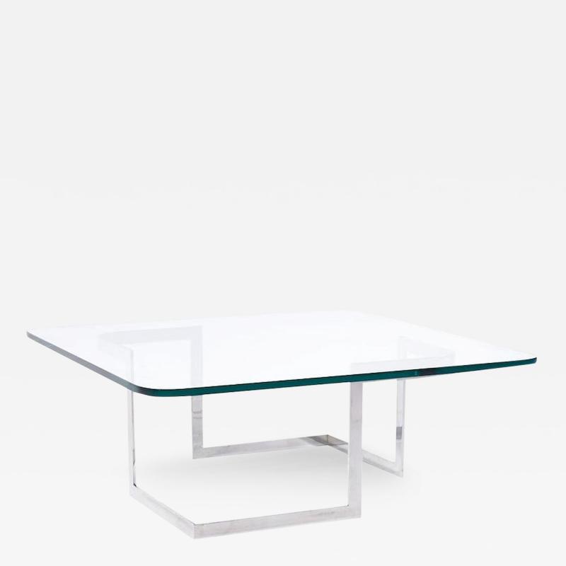 Vladimir Kagan Vladimir Kagan Mid Century Steel and Glass Infinity Coffee Table