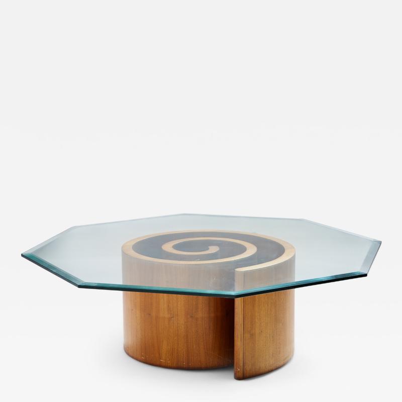 Vladimir Kagan Vladimir Kagan Mid Century Walnut Snail Coffee Table