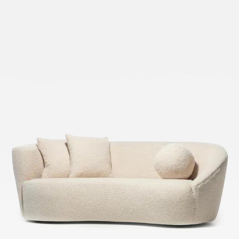 Vladimir Kagan Vladimir Kagan Nautilus Sofa in Ivory White Boucl by Directional c 1990