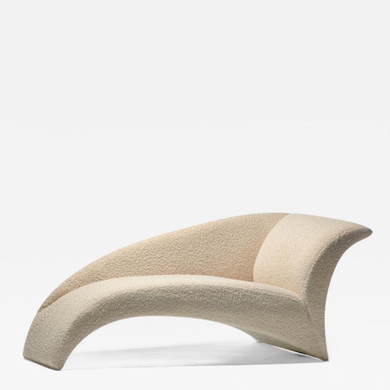 Vladimir Kagan Vladimir Kagan Post Modern Marilyn Chaise Lounge in Ivory White Boucl c 1986