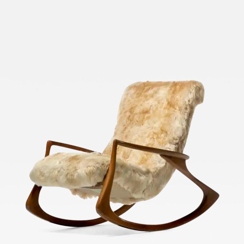 Vladimir Kagan Vladimir Kagan Rocking Chair Upholstered in Champagne Ivory Peruvian Alpaca