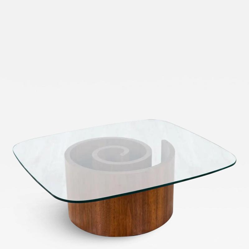 Vladimir Kagan Vladimir Kagan Sculptural Snail Coffee Table with Glass Top for Selig