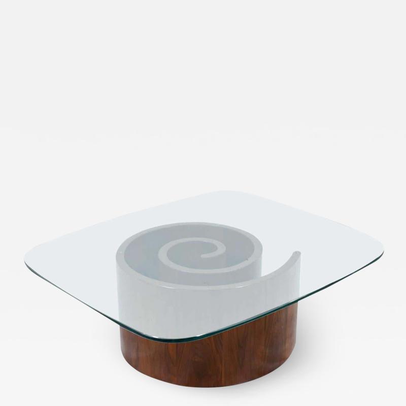 Vladimir Kagan Vladimir Kagan Snail Coffee Table with Glass Top for Selig