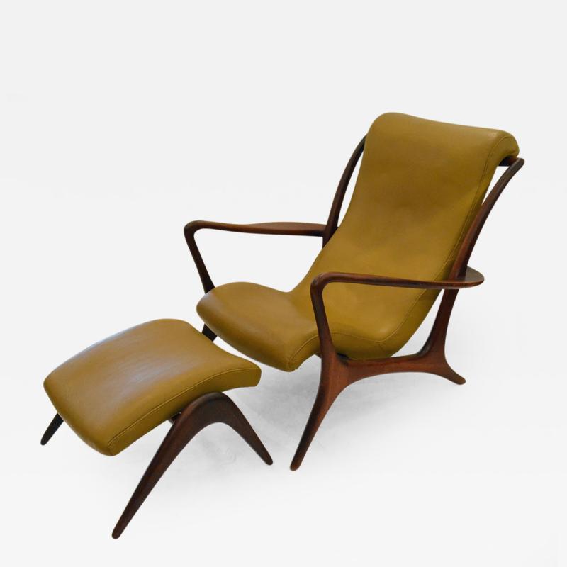 Vladimir Kagan Vladimir Kagan Two Position Contour Rocking Chair and Foot Stool