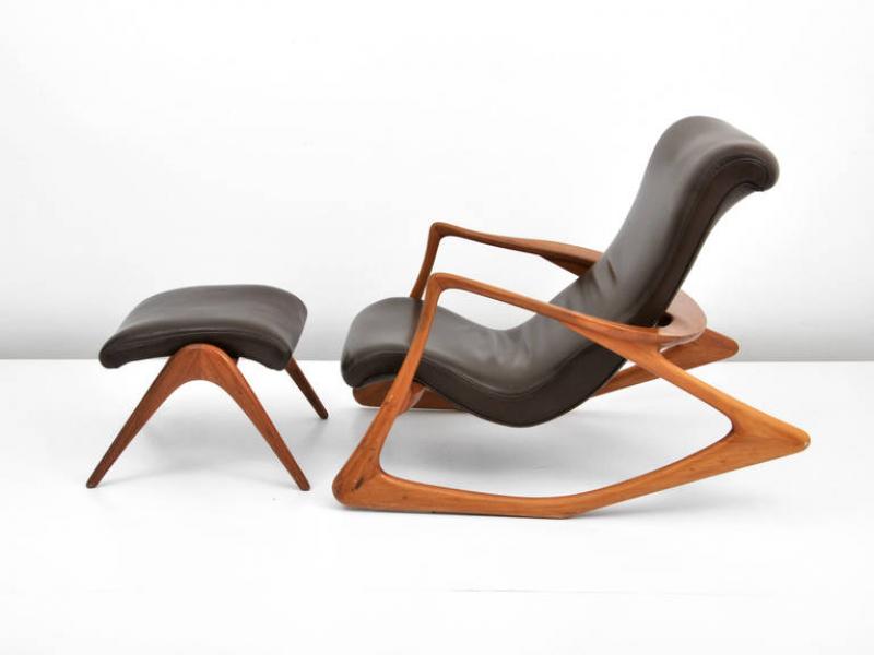 Vladimir Kagan - Vladimir Kagan Two Position Contour Rocking Chair and ...