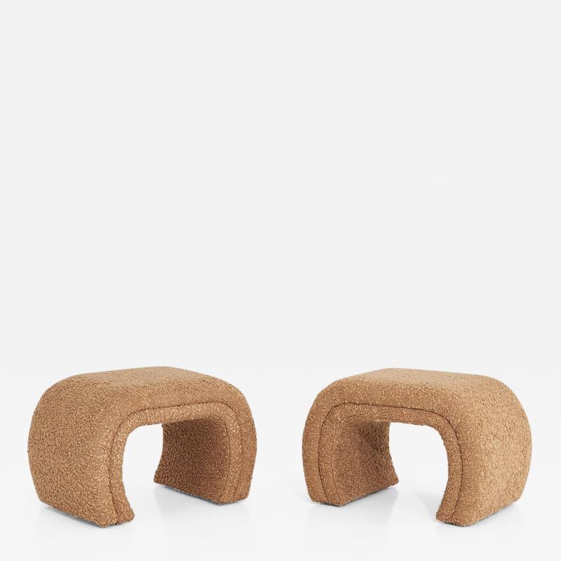 Vladimir Kagan Vladimir Kagan for Directional Waterfall Stools in Tan Boucle 1990