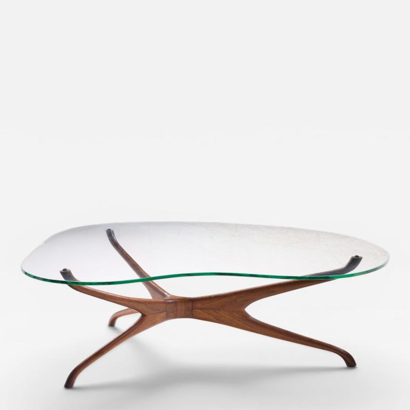 Vladimir Kagan Vladimir Kagan for Dreyfuss Mid Century Walnut Tri Symmetric Coffee Table