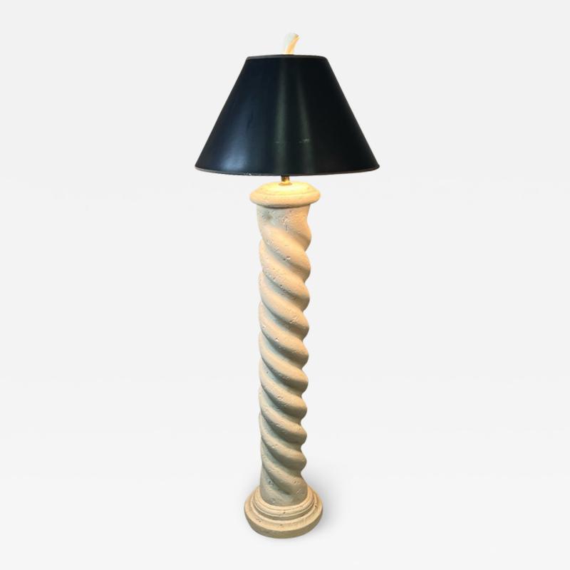 WHITE MODERNIST SPIRAL COLUMN COMPOSITION FLOOR LAMP