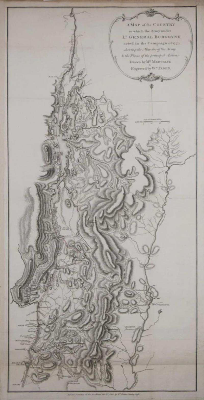 WILLIAM FADEN A MAP OF THE COUNTRY IN WHICH THE ARMY UNDER LT GENERAL BURGOYNE 