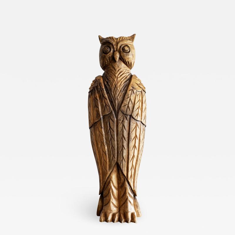 WOOD OWL SCULPTURE