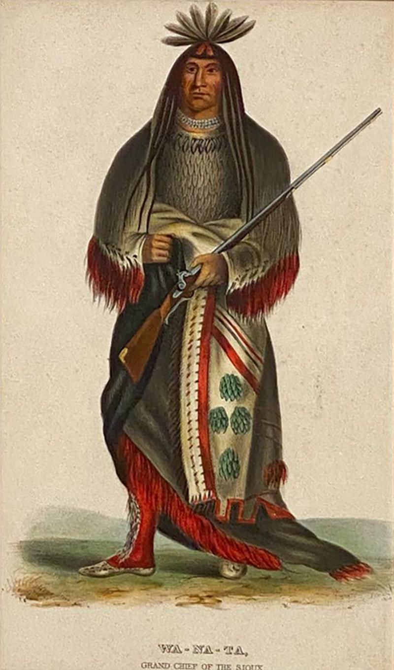 Wa Na Ta Grand Chief of the Sioux McKenney Hall Engraving 19th Century