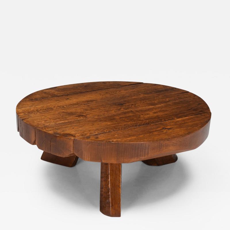 Wab Sabi Wooden Round Coffee Table 1950s