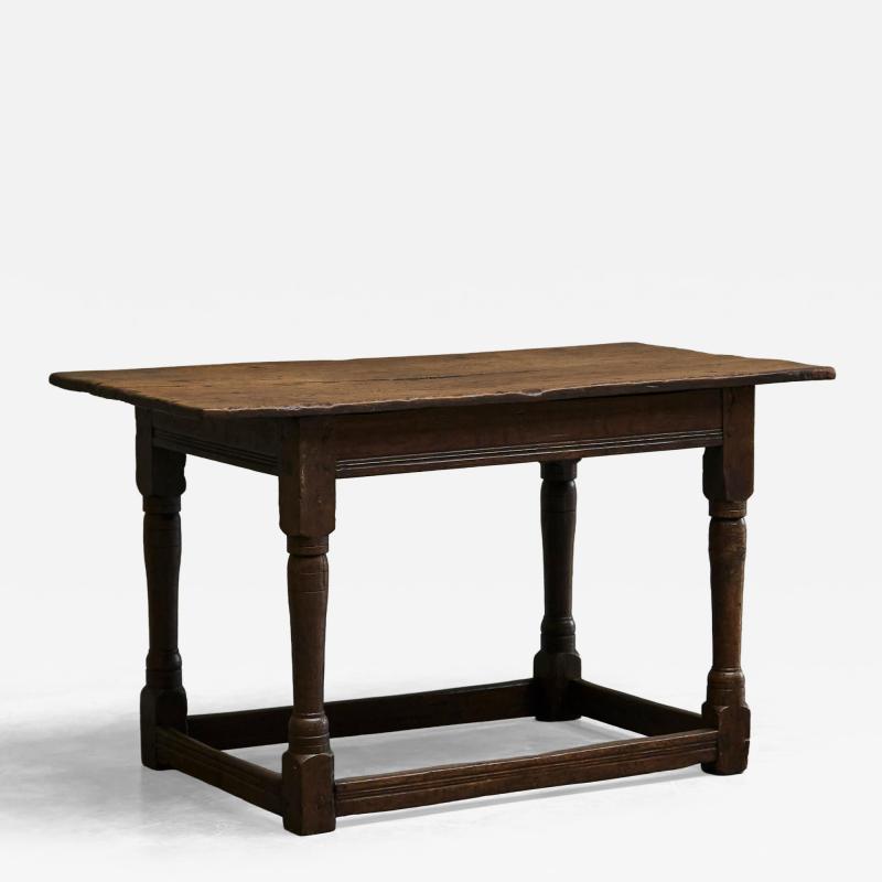Wabi Sabi Style Refectory Side Table in Solid Oak Early 19th Century