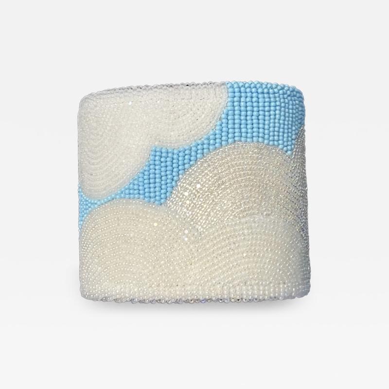 Wade Patton Blue and White Cloud beaded cuff