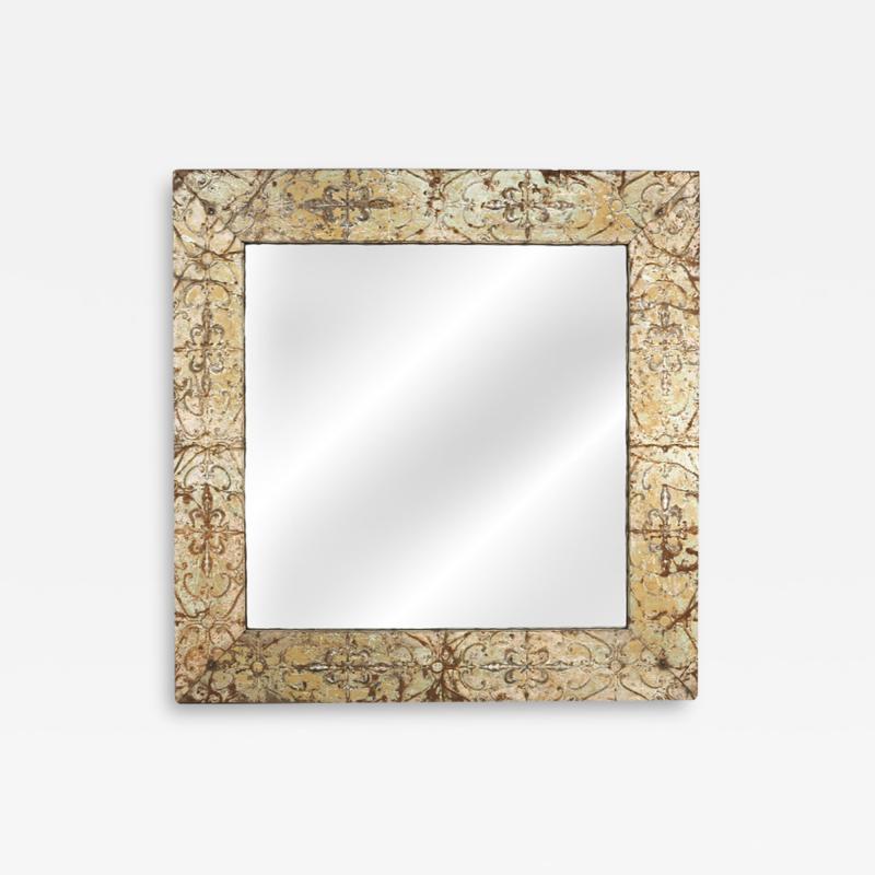 Walker Zabriskie Antiqued Pressed Metal Mirror
