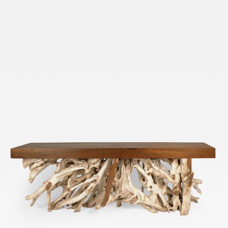 Walker Zabriskie Teak Root Block Top Console B