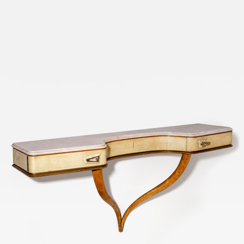 Wall Console with Parchment Italy Mid 20th Century