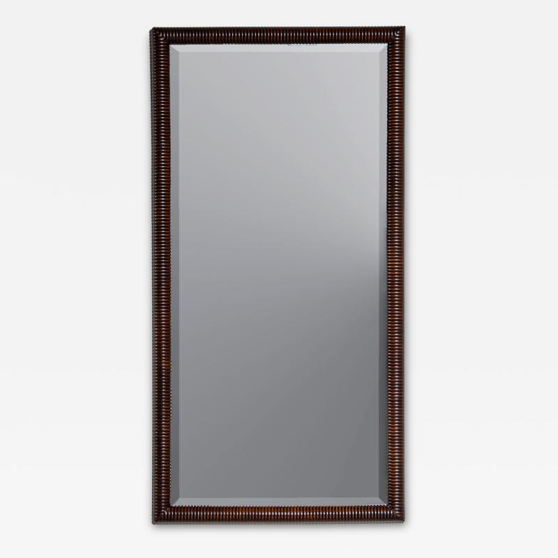 Wall Mirror in Ribbed Walnut Frame Italy