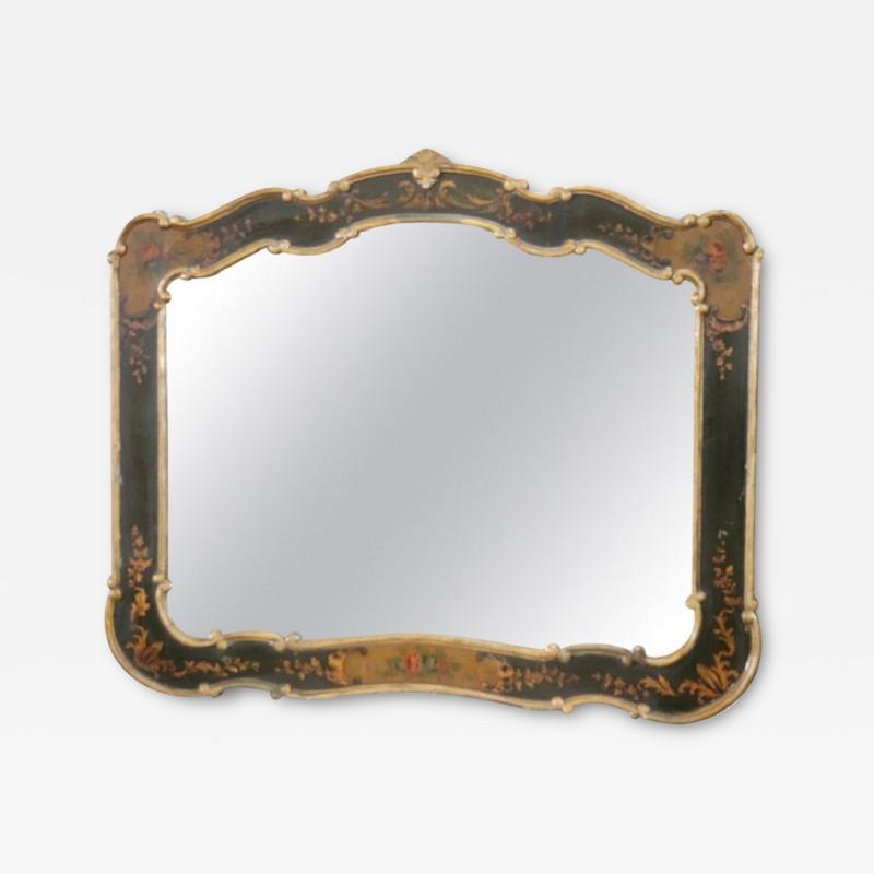 Wall Mirror in Venetian Baroque Style with Lacquered Wood Frame