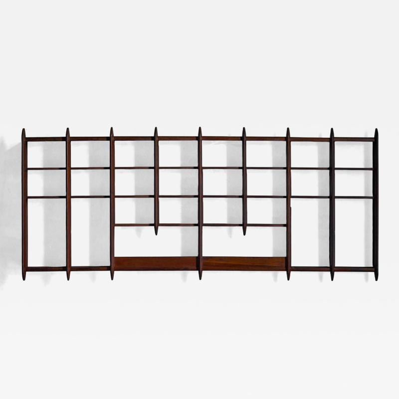 Wall Shelving Unit in Solid Teak France 1950s