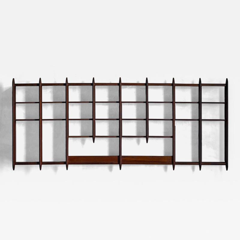 Wall Shelving Unit in Solid Teak France 1950s