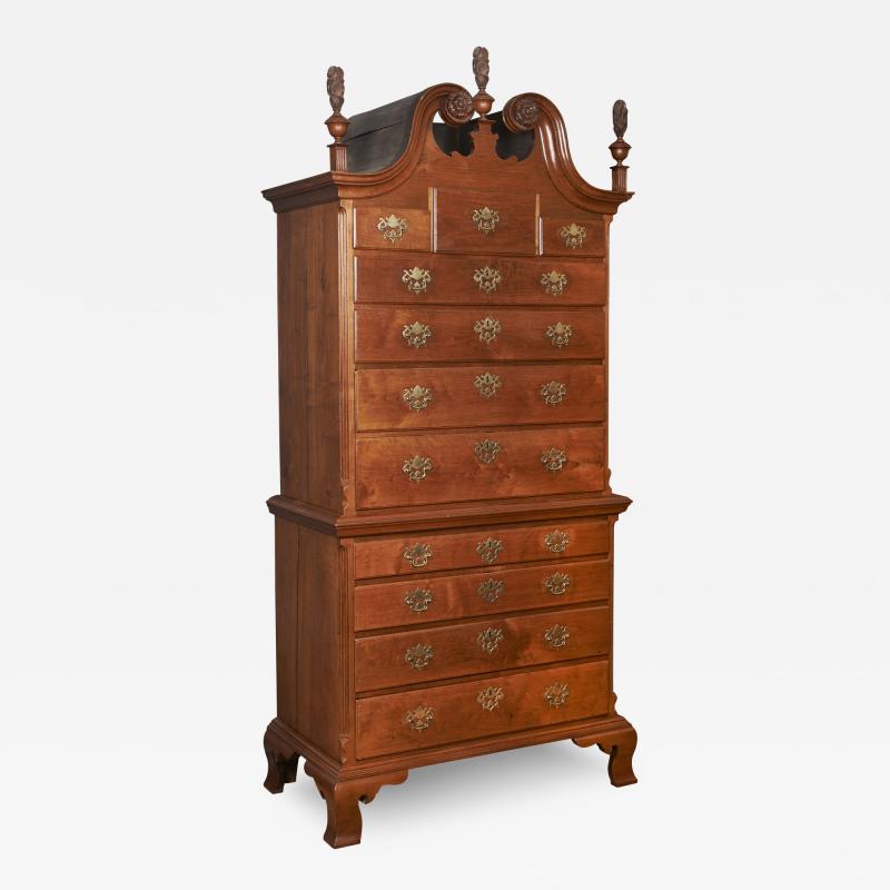 Walnut Chippendale Chest on Chest