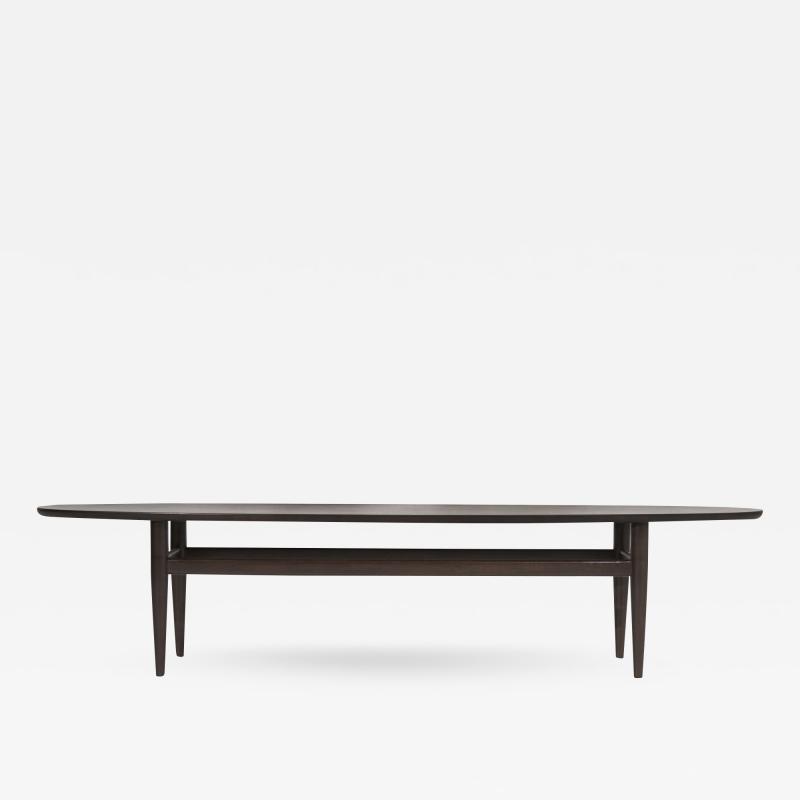 Walnut Surfboard Coffee Table by Heritage C 1950s