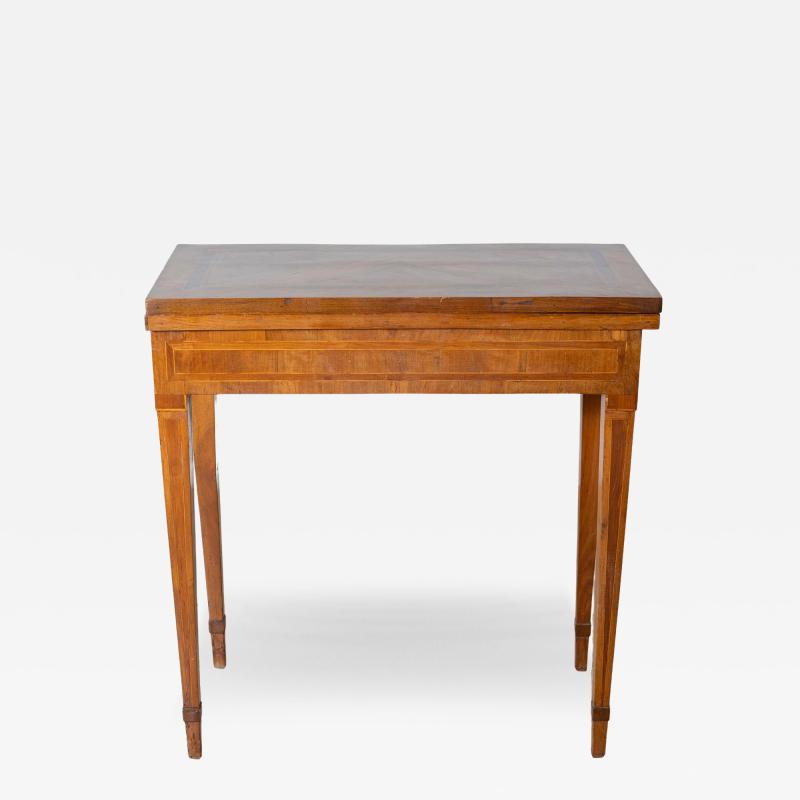 Walnut Veneer And Inlaid Table Game Table End Of The 18th Century