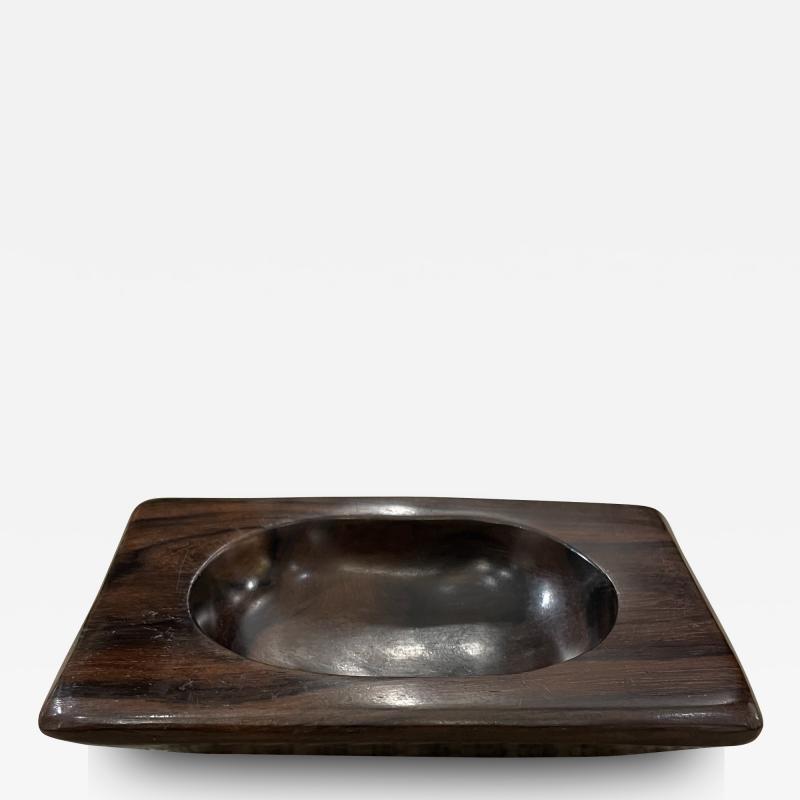 Walnut vide poche hand carved by Odile Noll 