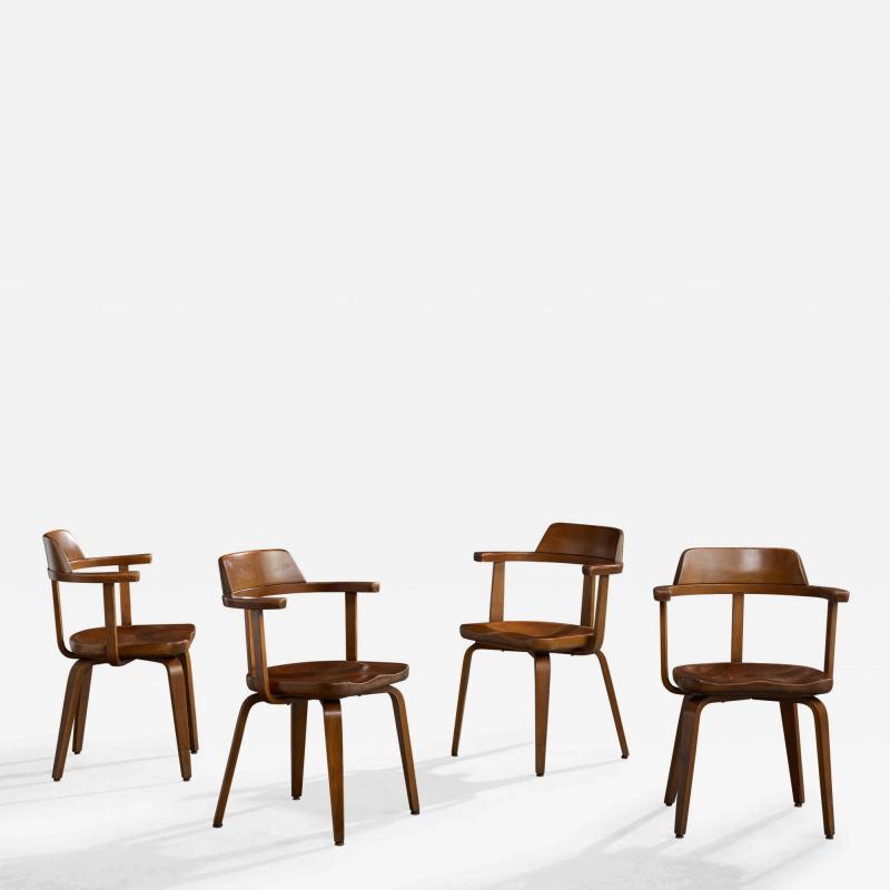 Walter Gropius Armchairs in Oak Austria 1950s