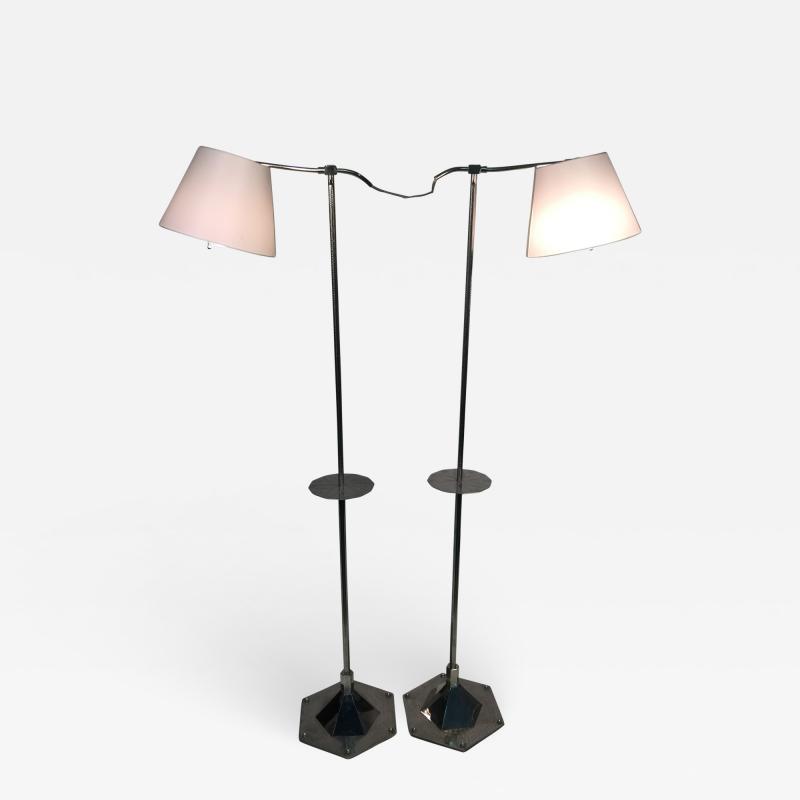 Walter Kantack EXCEPTIONAL PAIR OF MODERNIST ART DECO FLOOR LAMPS