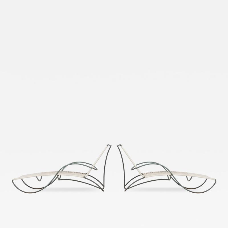 Walter Lamb Pair of Walter Lamb Bronze Chaise Lounges for Brown Jordan Model C 4700 1960