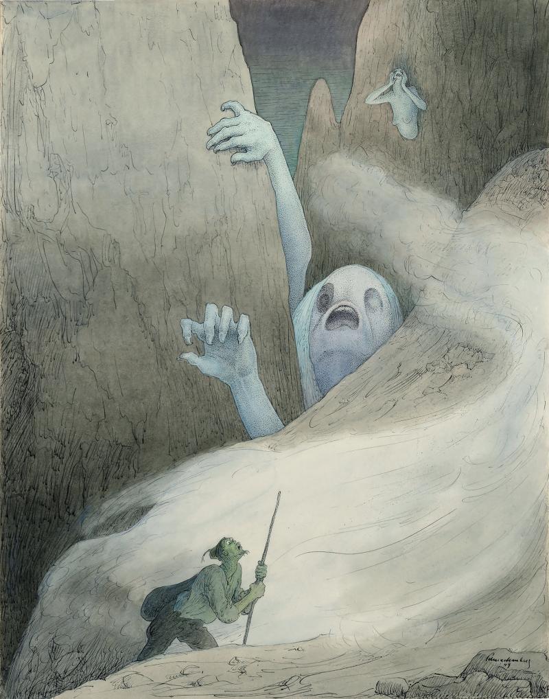 Walter Schnackenberg Scary Nightmare Monsters Emerge from the Mountains