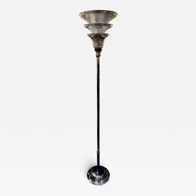 Walter Von Nessen Art Deco Tiered Torchi re Floor Lamp Machine Age Style of Walter Von Nessen