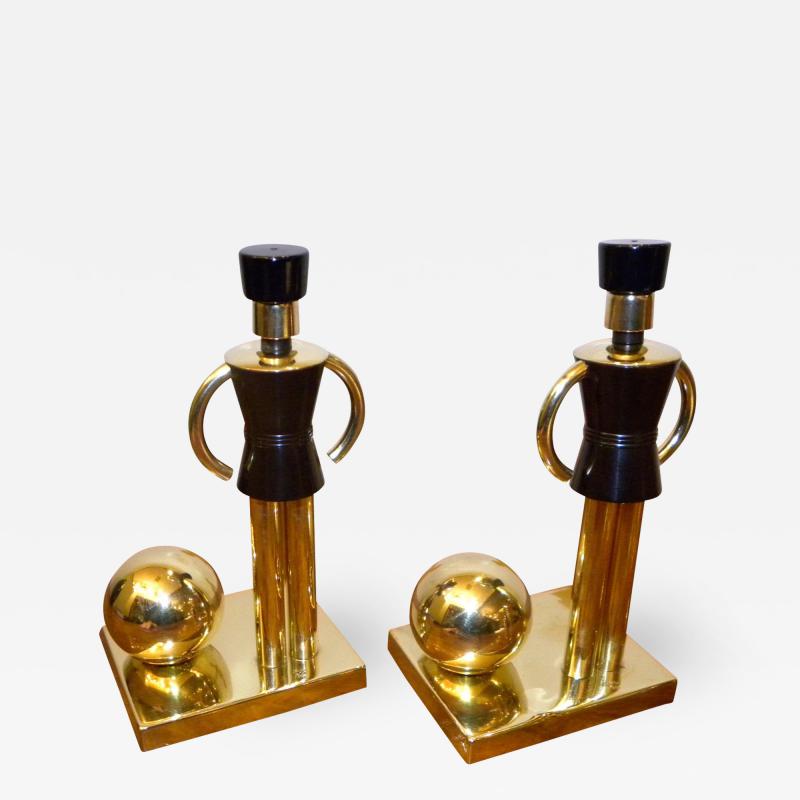 Walter Von Nessen Chase Sentinel Bakelite Brass Bookends by Walter Von Nessen